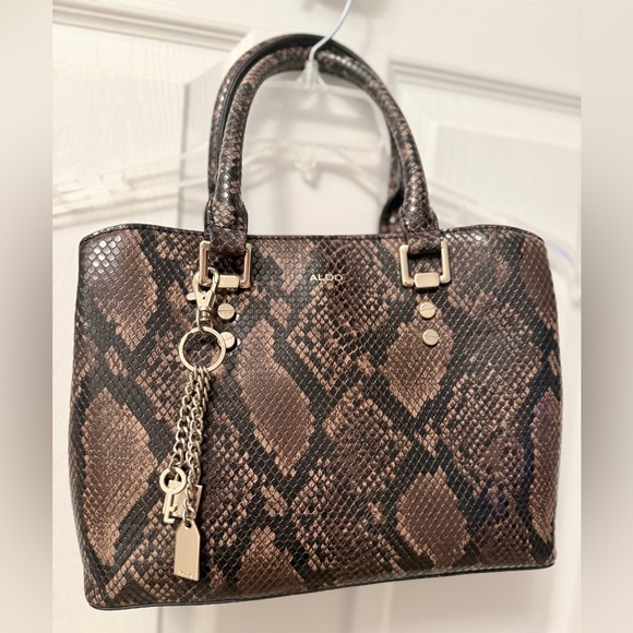 Aldo Brown Snake Print Purse EUC. No Imperfections!  Comes with Shoulder Strap - Picture 1 of 8